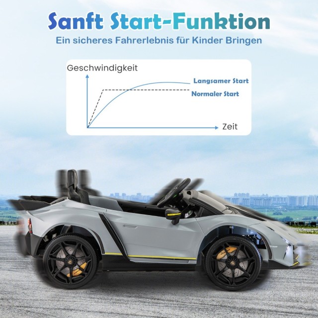 Costway  Ηλεκτρικό Παιδικό Αυτοκίνητο Lamborghini με Υδραυλικές Πόρτες και LED Φώτα TQ10297DE-GR