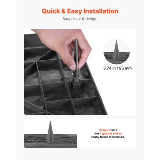 VEVOR Διακοσμητικές Πλάκες Βήματος 4τμχ 15,5 x 15,5 in Γκρι Πλακόστ...