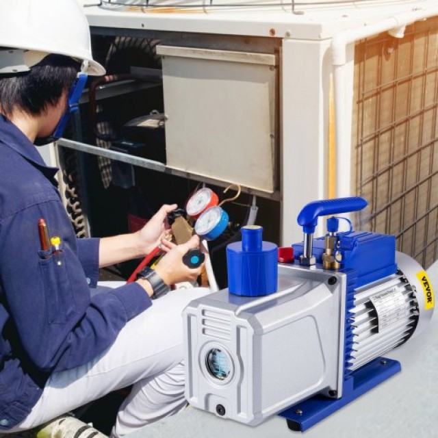 VEVOR Διπλής Σκηνής Αντλία Κενού 10CFM, 1HP για Ψύξη & Αυτοκίνητα (VP280)  VP280ZKB000000001V2