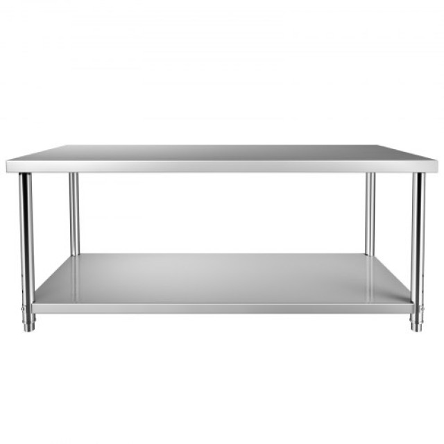 VEVOR Ανοξείδωτο Τραπέζι Προετοιμασίας, 72x30x34, 550lbs, Ρυθμιζόμενο Ράφι, Επαγγελματικός Σταθμός Εργασίας  J72X30X34INCHUU20V0