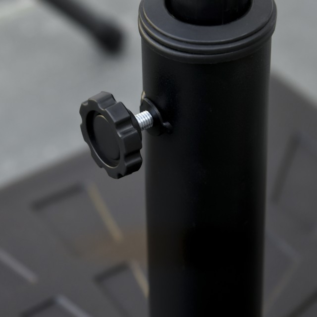 Outsunny Βάση για Ομπρέλα 19kg για Στύλους Ø32mm, Ø38mm και Ø48mm, Ρητίνη και Ατσάλι, 51x51x32 cm, Καφέ 84D-228V00BN