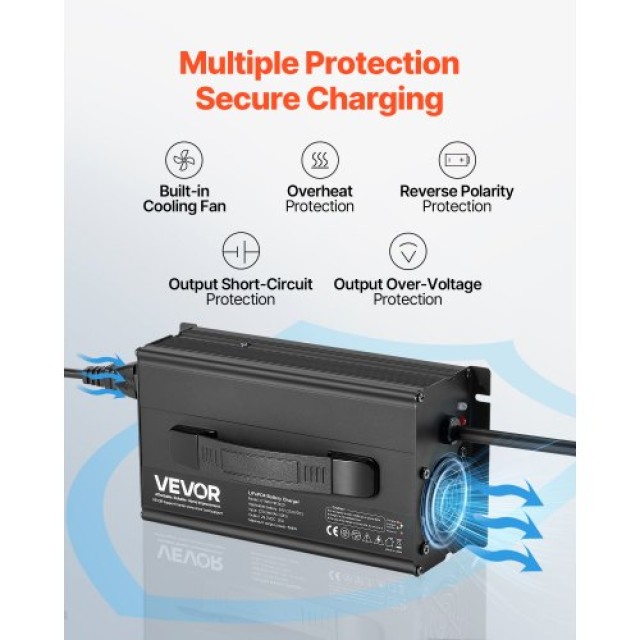 VEVOR Φορτιστής LiFePO4 24V 20A 29.2V AC-DC για RV FCCDQ24V20A0KO4E...