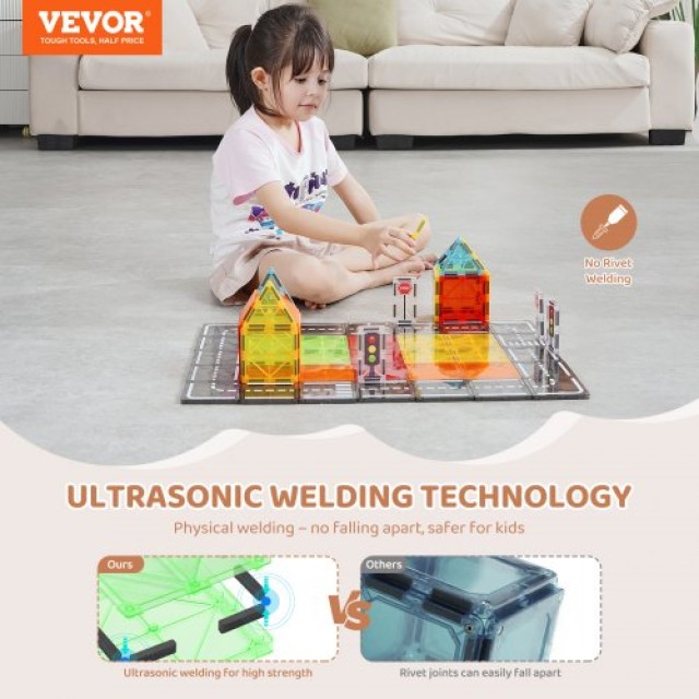 VEVOR  Μαγνητικά Πλακίδια Κατασκευής 56 Τεμ 3D Σετ για Παιδιά JTMNK... VEVOR  Μαγνητικά Πλακίδια Κατασκευής 56 Τεμ 3D Σετ για Παιδιά JTMNK...