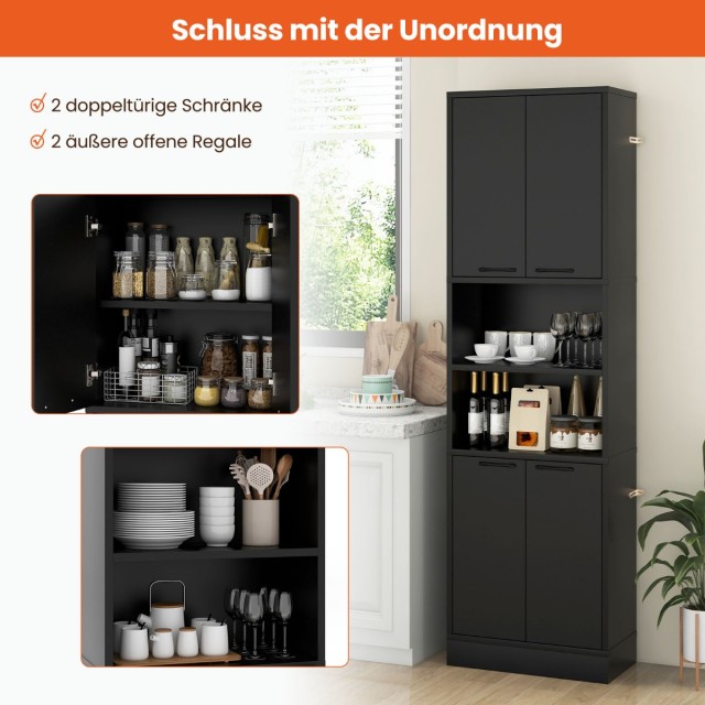 Ντουλάπι κουζίνας ύψους 190 εκ. με πόρτες για αποθήκευση 56 x 30 x ... Ντουλάπι κουζίνας ύψους 190 εκ. με πόρτες για αποθήκευση 56 x 30 x ...