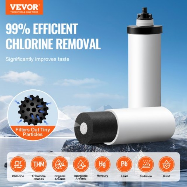 VEVOR  Σύστημα Φίλτρου Νερού Βαρύτητας 2.25G Ανοξείδωτο με 2 Φίλτρα...