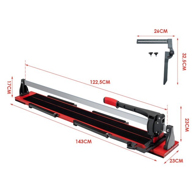 Costway  Χειροκίνητος Κόφτης Πλακιδίων 120cm με Γωνία 0° έως 60° 14...