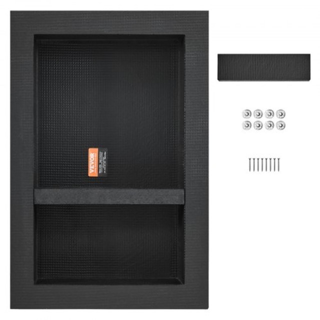 VEVOR Εσοχή Ντουζιέρας 40.64 x 60.96 cm, Διπλό Ράφι, Μαύρο  SLLYBK2C17YCR2AE8V0