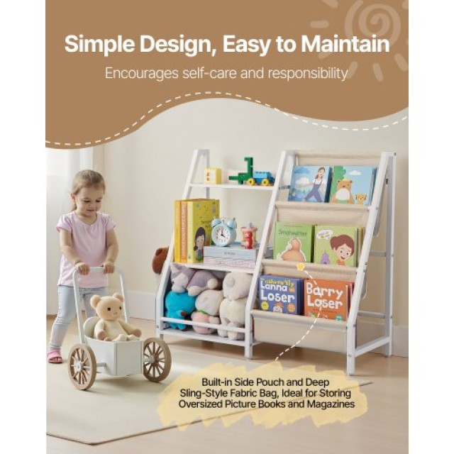 VEVOR Παιδική Βιβλιοθήκη με Οργανωτή Αποθήκευσης ETCWJJDJS314YWJPR0...