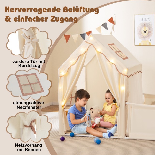 Costway Παιδική Σκηνή με Διαστάσεις 177 x 97 x 136 εκ. και Λαμπάκια...