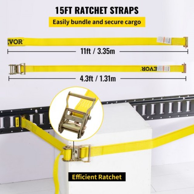 VEVOR  Σετ Δεσίματος E Track, 18 τεμ. 5FT, 4 Ράγες & Αξεσουάρ Ασφάλισης Φορτίου HSPSE5FT16PCSQSCXV0