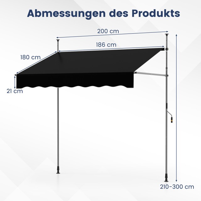 Costway  Ανοιγόμενη Τέντα Μπαλκονιού Χωρίς Τρύπημα, Με Χειροκίνητη ... Costway  Ανοιγόμενη Τέντα Μπαλκονιού Χωρίς Τρύπημα, Με Χειροκίνητη ...