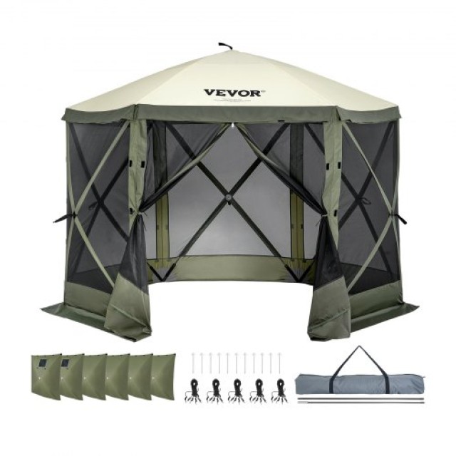 VEVOR  Πτυσσόμενη Τέντα 6 Πλευρών Πράσινη  ZPSLTJLS10X1F6ZWMV0