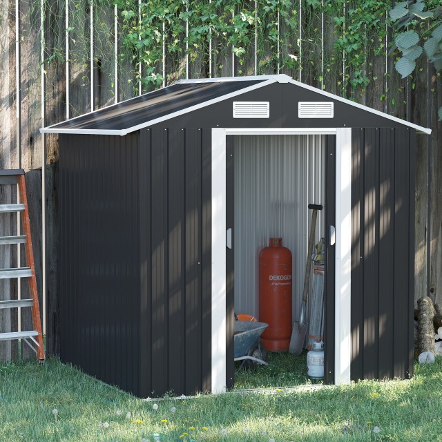 Υπόστεγο Outsunny Garden 2x1,5x1,9m από γαλβανισμένο χάλυβα, διπλή συρόμενη πόρτα και 4 εισαγωγές αέρα 845-536