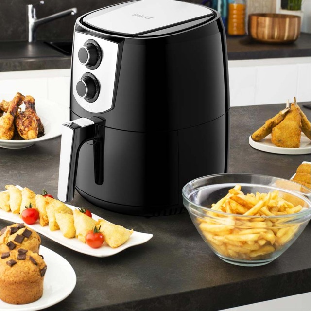 BAKAJI  Φριτέζα Αέρος Χωρίς Λάδι Airfryer 4,4 Λίτρα Τηγανίζει Ψήνει Ψητό 1400W  02012620