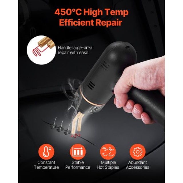VEVOR Ασύρματο Πλαστικό Πιστόλι Συγκόλλησης 120W με 400 Συνδετήρες SLHJHQDCK120EOKVKV9