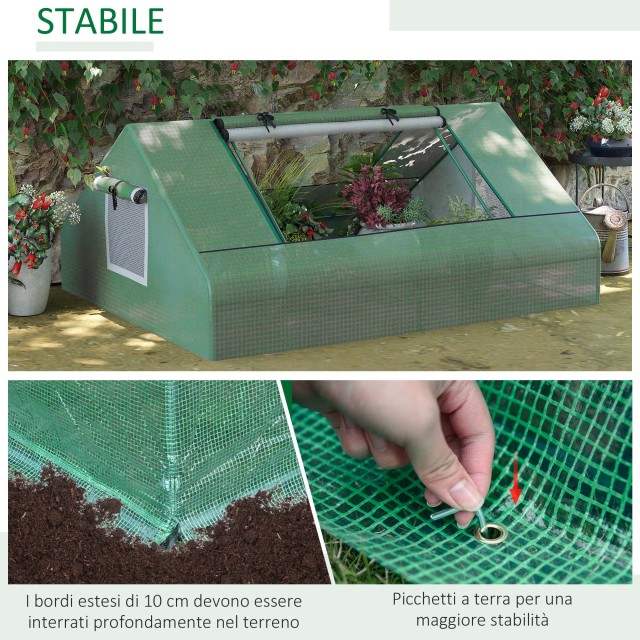 Θερμοκήπιο Outsunny Steel Garden με επίστρωση PE, πόρτες και παράθυ...
