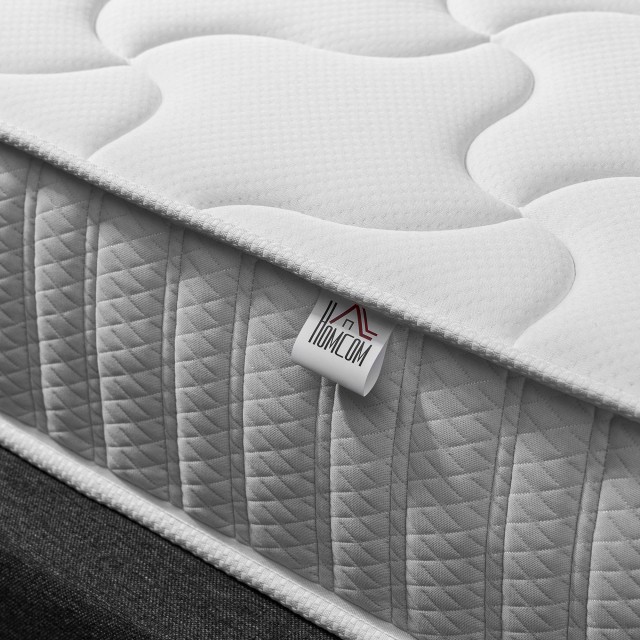 HOMCOM Memory Foam Διπλό Στρώμα και Ανεξάρτητα Ελατήρια Τσέπης 160x190cm, Πάχος 20cm 810-004V05