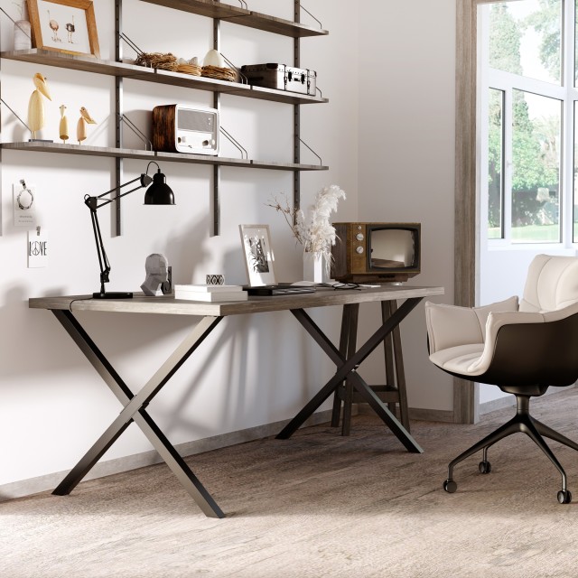 Σετ Ατσάλινα Πόδια Τραπεζιού Σχήματος X 80 x 4 x 72 cm 2 τμχ HOMCOM B82-002