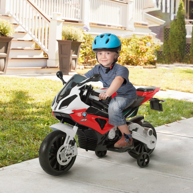 Homcom Ηλεκτρική μοτοσυκλέτα για παιδιά BMW RR 12V, Μαύρο και Κόκκι...