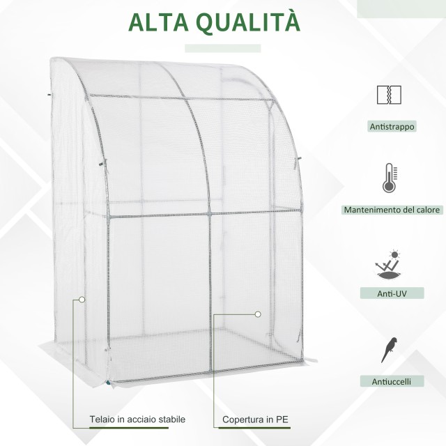 Outsunny Garden Θερμοκήπια επιτοίχια για φυτά και λουλούδια Λευκό και Πράσινο 845-304V03WT