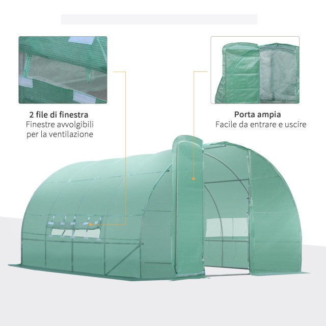 Μεταλλικό Θερμοκήπιο Τούνελ 6 x 3 x 2 m Outsunny 845-143