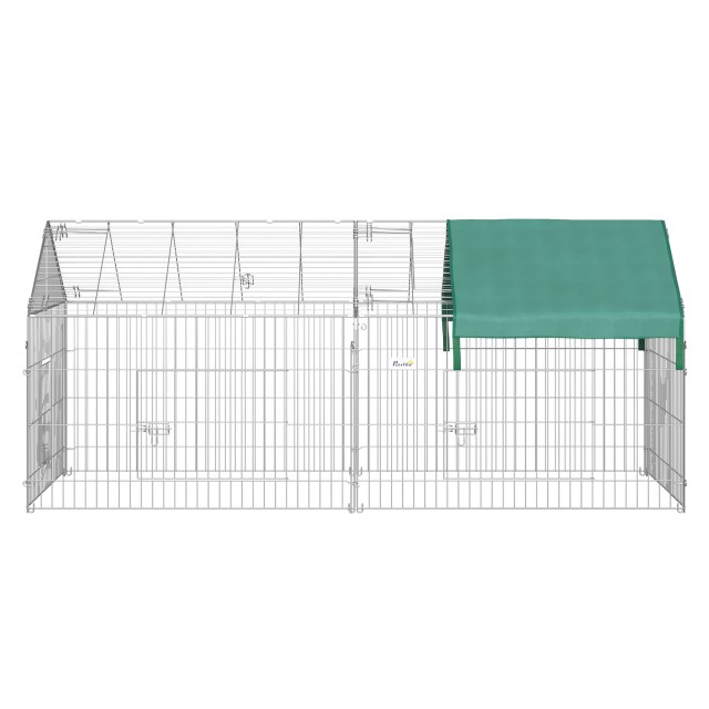 PawHut Pet Run με ατσάλινο κάλυμμα με πόρτες, 220x103x103 cm D51-077V01GN