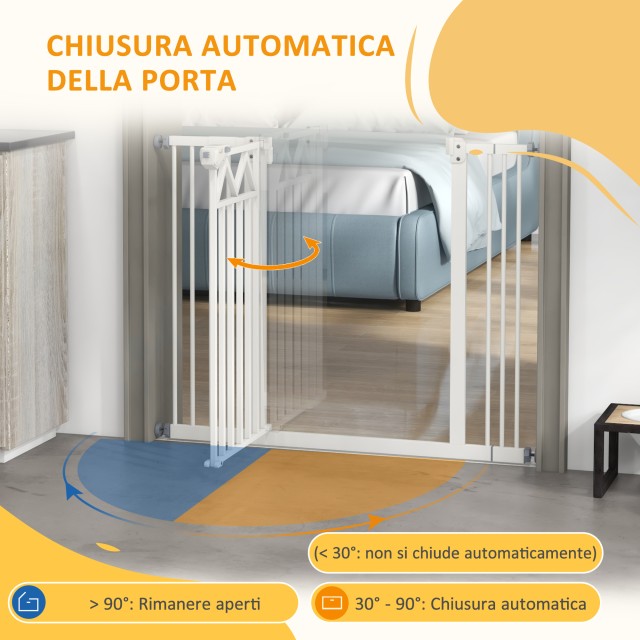 PawHut Gate για Small and Medium Dogs with Automatic Close, in Stee...