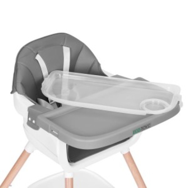 ECOTOYS Καρεκλάκι φαγητού και καθισματάκι 2 σε 1 για παιδιά, γκρι H...