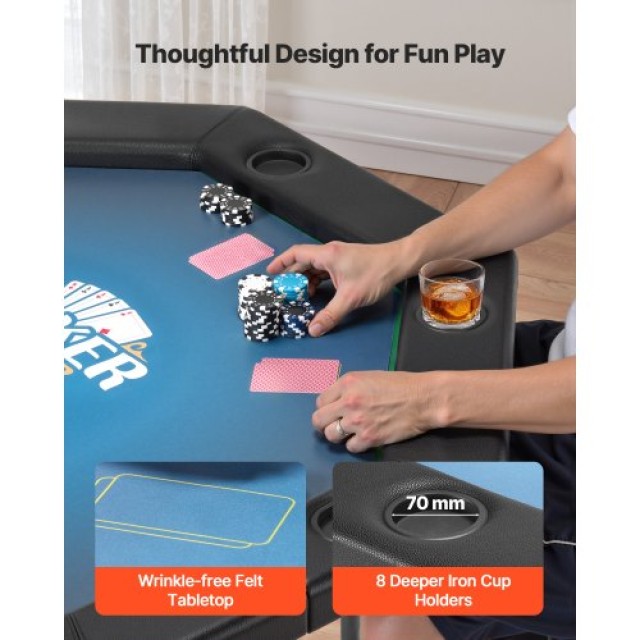 VEVOR Πτυσσόμενο Τραπέζι Πόκερ 1220 mm για 8 Παίκτες - Καζίνο Texas... VEVOR Πτυσσόμενο Τραπέζι Πόκερ 1220 mm για 8 Παίκτες - Καζίνο Texas...