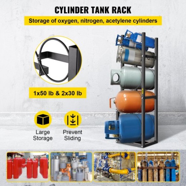 Ράφι Δεξαμενών Ψυκτικού VEVOR για 1x50lb, 2x30lb & 3 Μικρές Φιάλες, 48.5x15x11 ίντσες  QPJ1X50BJ2X30B001V0
