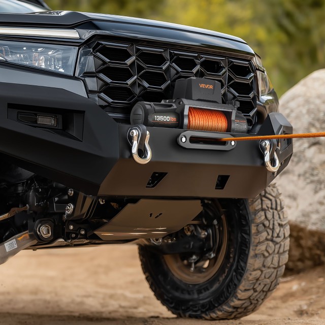 VEVOR Ηλεκτρικός Γερανός 12V, 6100 kg, Συνθετικό Σχοινί 28 m, Αδιάβ...