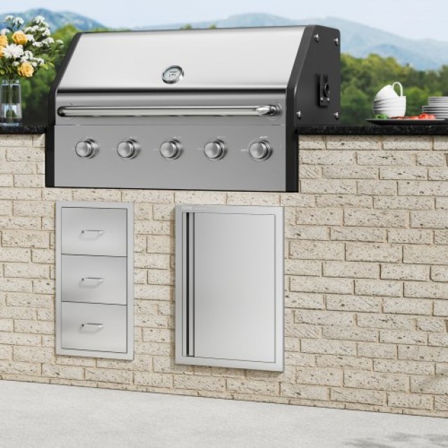 Πόρτα BBQ VEVOR 432x610mm Ανοξείδωτη για Εξωτερική Κουζίνα  DMABSCJMDCMB35LSAV0