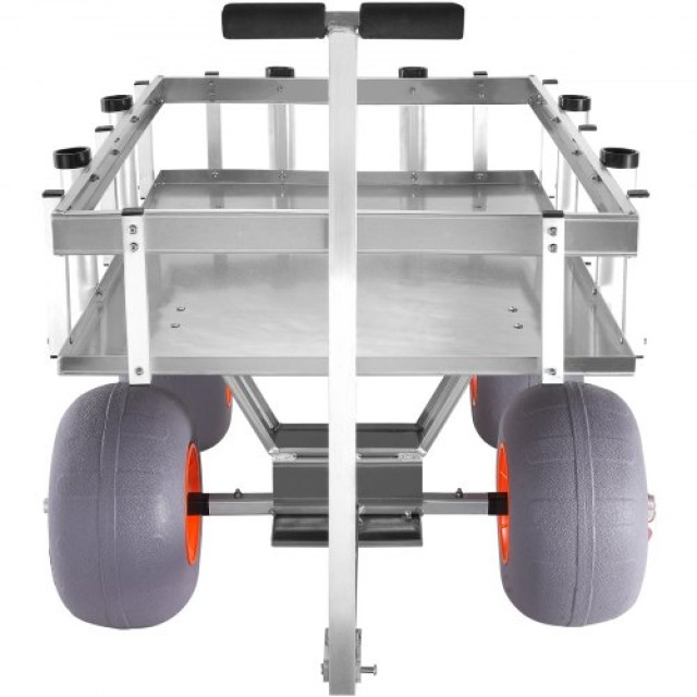 VEVOR Καρότσι Παραλίας για Ψάρεμα, 500 lbs, 4 Μεγάλες Ρόδες για Άμμο, Αλουμινένιο με 6 Θήκες Καλαμιών  SLKYJCBKZD00X0T74V0