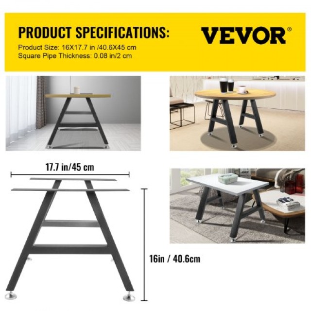 Πόδια Τραπεζιού VEVOR Μεταλλικά 16x17.7 Σετ 2 τεμ.  TZZTY16X17.7A0KY5V0