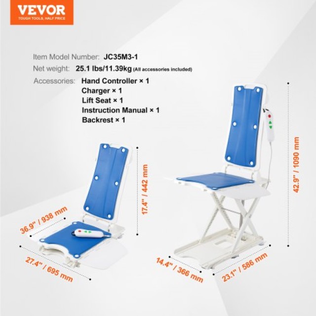 VEVOR  Ηλεκτρική Καρέκλα Ανύψωσης 19.96 για Ηλικιωμένους 310 Λίβρες Ασθενείς YGSJJZYBKXZ3X2PW2V2