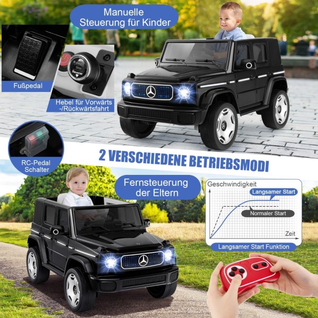 Costway Παιδικό Ηλεκτρικό Αυτοκίνητο Mercedes-Benz 12V με LED Φώτα και Αποσπώμενη Μπαταρία TQ10228DE-DK