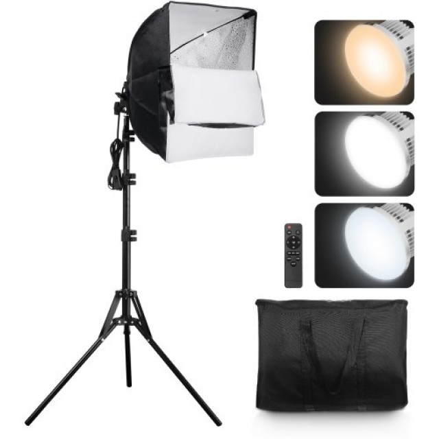 VEVOR  Κιτ Φωτισμού Softbox 16x16, ρυθμιζόμενο 3000-6500K για λήψει...