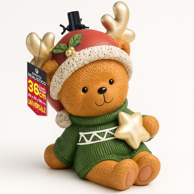 BAKAJI Βάση Αρκουδάκι Χριστουγεννιάτικη Υποστήριξη με Πουλόβερ και ...