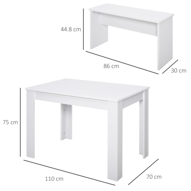 Σετ Ξύλινο Τραπέζι με 2 Πάγκους 110 x 70 x 75 cm HOMCOM 835-257