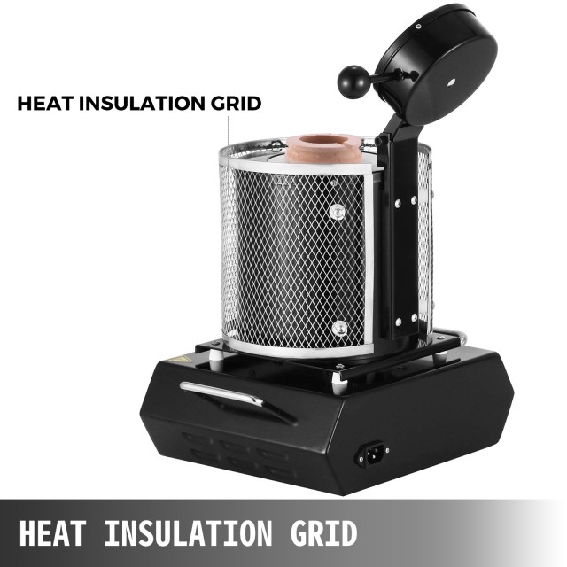 VEVOR Κλίβανος Τήξης Χρυσού 1350W, Μέγ. Θερμοκρασία 1150℃, Εσωτ. Δι...