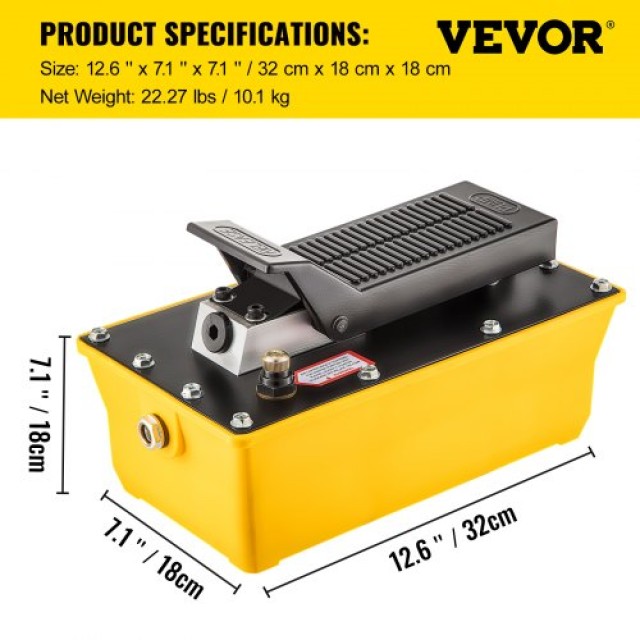 VEVOR Αεροϋδραυλική Αντλία 10,000 PSI με Ποδόπληκτρο και Σπρέι για Βαριά Μηχανήματα  QDYYBHSBD2.3L9FR9V0