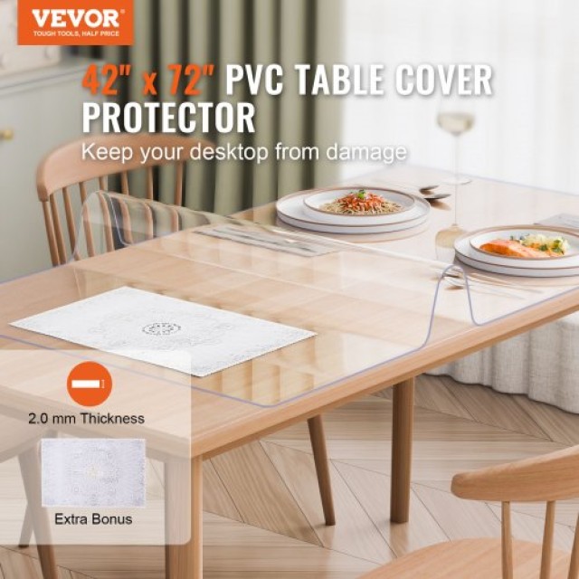 Διαφανές Προστατευτικό Τραπεζιού VEVOR 42x72 2.0mm  ZFXPVCZB42X7FCC6CV0