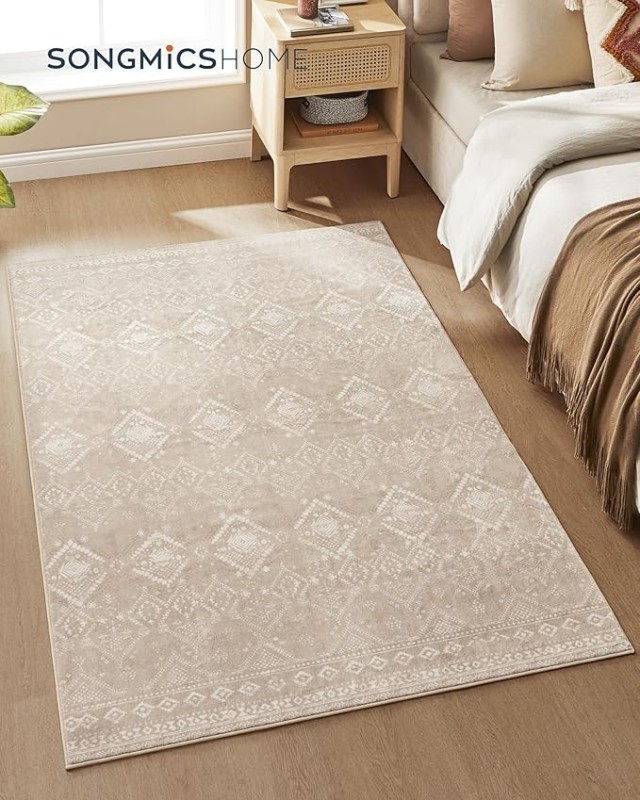 SONGMICS Χαλί Boho Chic Πολυεστέρας 170x120 εκ. Καπουτσίνο Μπεζ TAR...