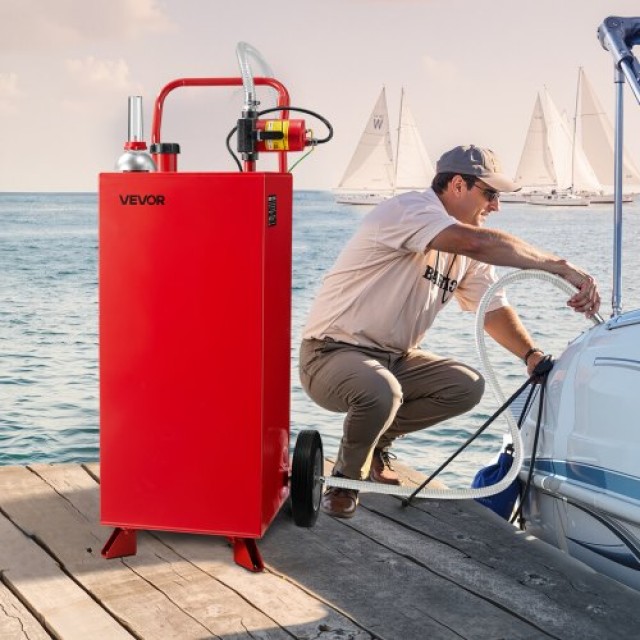 VEVOR Δεξαμενή Καυσίμου 30 Γαλονιών με Χειροκίνητη Αντλία Κόκκινη J...
