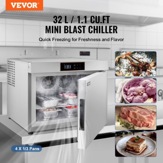 VEVOR  Καταψύκτης 32L 4 Δίσκοι Θαλασσινά Παγωτό  HXSDJ32L4TRA45XDOV2