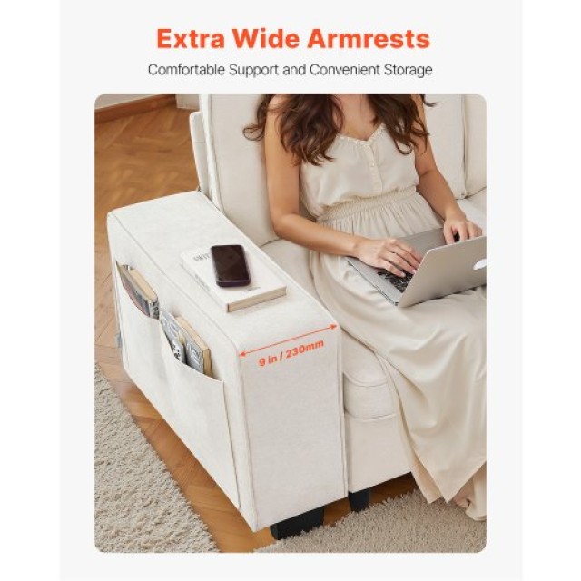 VEVOR 3θέσιος Καναπές 2540 mm από Βελούδο με Αποθηκευτικό Χώρο και ...