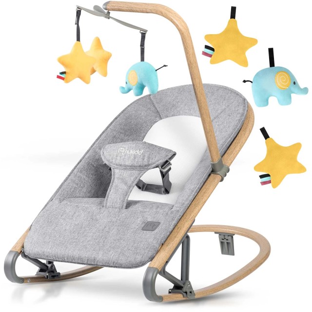 Χειροκίνητο Relax Μωρού 2 σε 1 για Παιδί έως 9kg Γκρι NK-53 Nukido