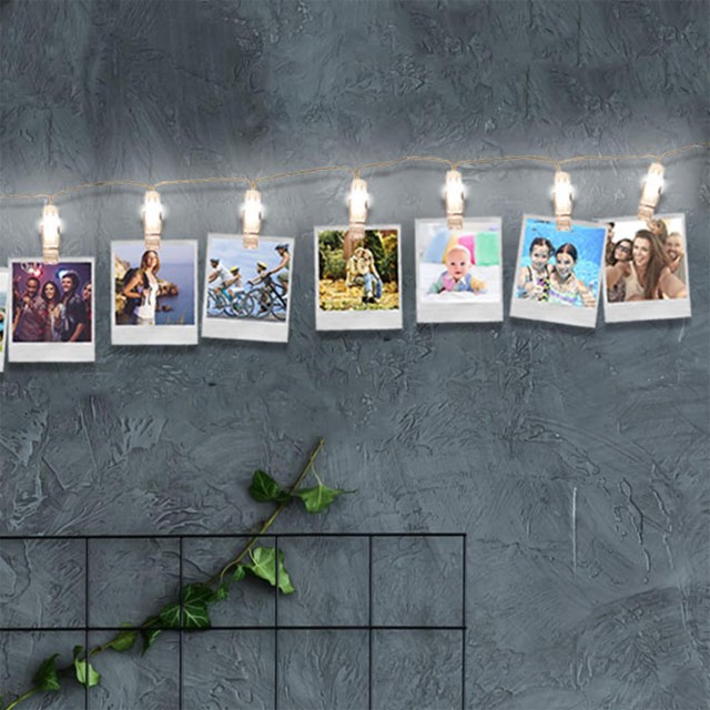 Φωτιζόμενη Γιρλάντα LED με 12 Clips 195 cm LA9903 Home Deco Factory