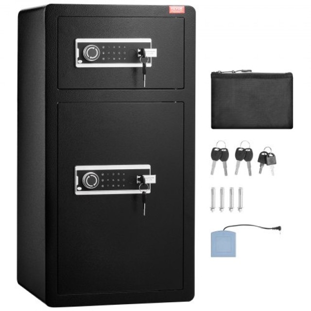 VEVOR Διπλή Πόρτα Χρηματοκιβώτιο 5.5 cu.ft με Κλειδαριά και Κωδικό Μαύρο  LMBXXLS5567CW705UV9