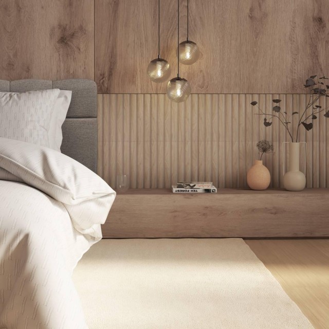 Atmosphera Σετ 3 Μπεζ Διακοσμητικών Πάνελ Colva με Γκρι Φόντο 30x30...